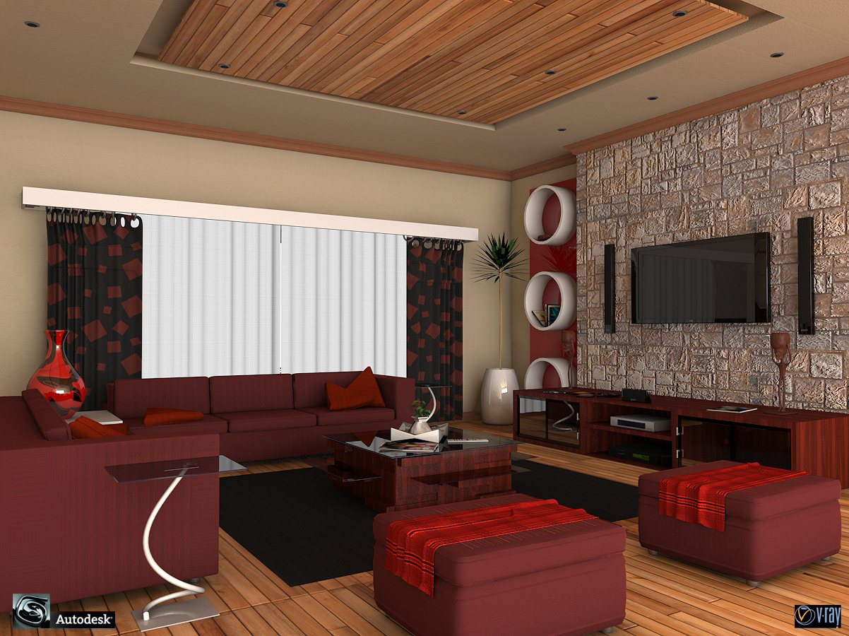 living room 3d view