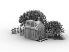 Small Cottage Shed 3D Model