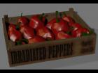 Red Peppers in a Wooden Crate