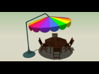 Furniture, 5-Pc Dining Set w/ Cantilever Umbrella