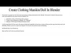Creating Clothing Manikin/Doll For Blender