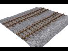 Double railway track with morphing ballast