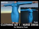 Nurse Dress for Mixamo Fuse and Unity3D
