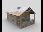 Low Poly Snow Covered Cottage