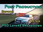 Post Production Photoshop Architecture Car Mood Shot Before and After
