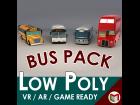 Low Poly Cartoon Bus Pack