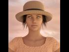 Straw-hat-with Hair for Dazstudio G8 female Iray