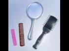 Brush, comb and mirror