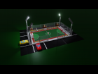 Urban Street Soccer Court Low Poly