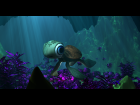 Underwater Cartoon Sea Turtle Scene