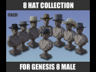 8 Hats For Genesis 8 Male