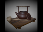 Japanese clay teapot with some accessories