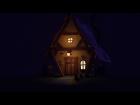 Night medieval house