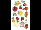 embroidered applique trim, floral, flowers,