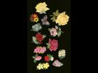 embroidered applique trim, floral, flowers,