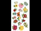 embroidered applique trim, floral, flowers,