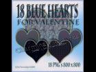 18 Blue Hearts for Valentine