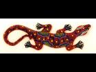 Hand Painted Wood Lizard Wall Decoration