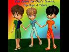 Fun Colors for Chip's Shorts, FlipFlops, & Tshirt