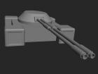 Artillery defence turet low poly model