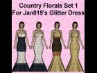 Country Floral Textures For Glitter Dress Set 1