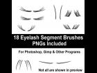 18 Eyelash Segment Brushes For Photoshop or Other