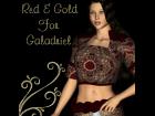 Red And Gold Dress Textures For V4 Galadriel