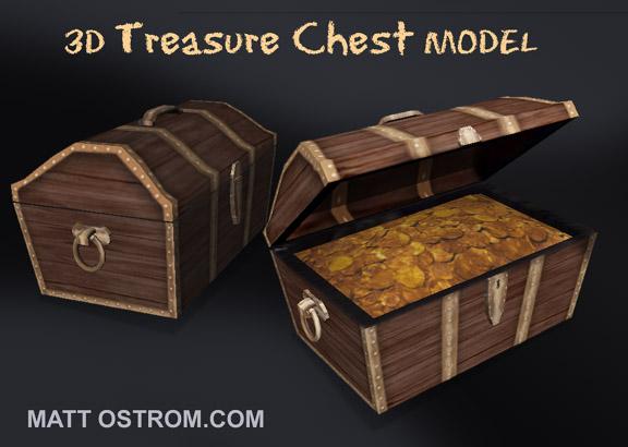 3D Treasure Chest Model OBJ
