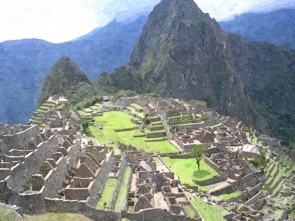 Machu Picchu Oil Painting Render