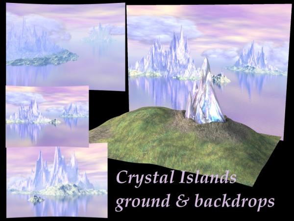 Crystal islands - ground, crystal &amp; 3 backdrops