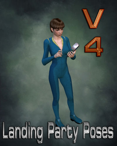 V4 Landing Party Poses - Tricorder