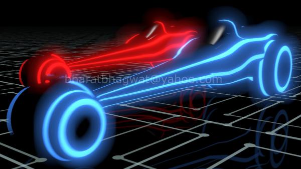 Futuristic SiFi Cars with Tron Style Light Effects