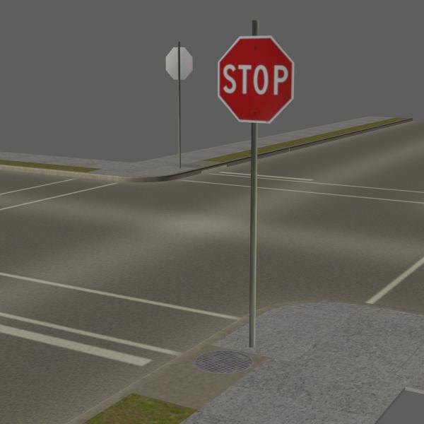Street Construction Set - Four-Way Intersection
