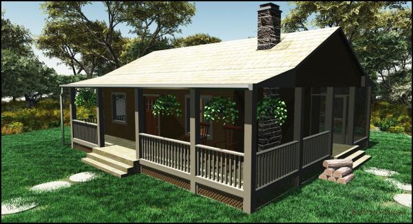 Cottage w/ 3/4-Surround Porch