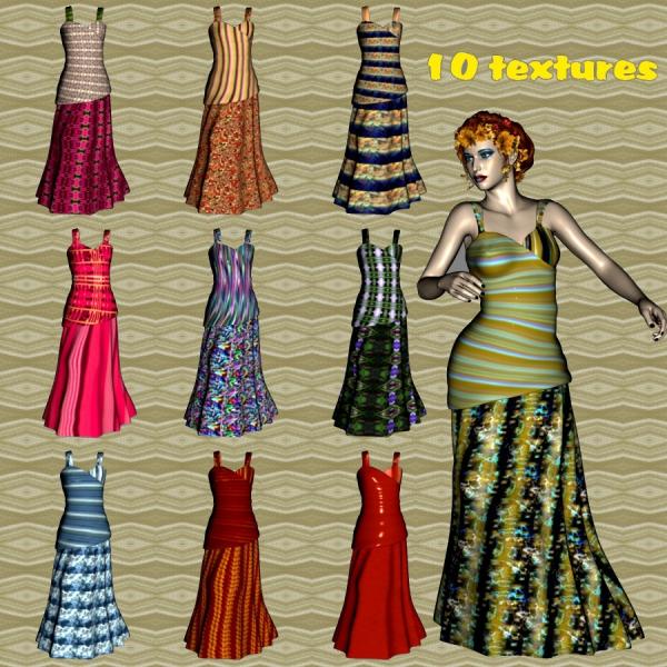 Textures for Genesis Cross Over Dress