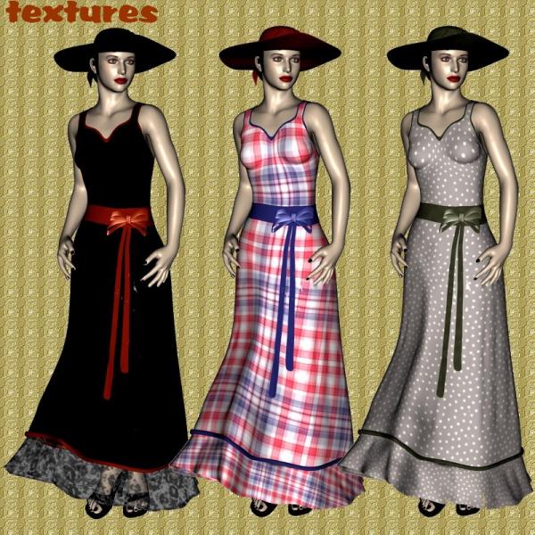 Textures for Genesis Long Frilled Dress