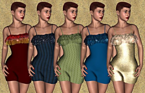 Textures for 3 Dresses for Genesis Basic Female