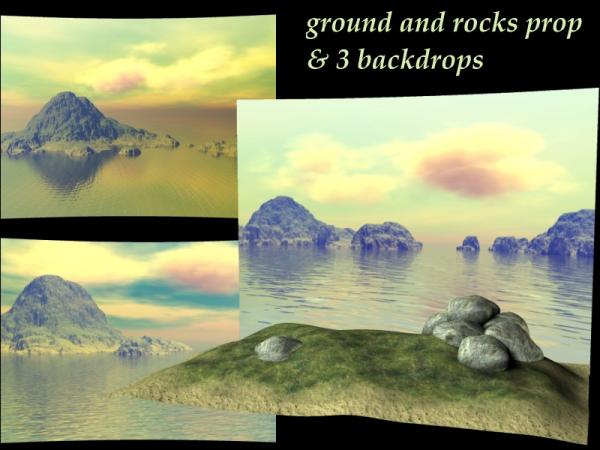Hope islands - ground, rocks and 3 backdrops