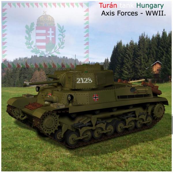 Turan-4oM Hungarian Medium Tank modell for Poser