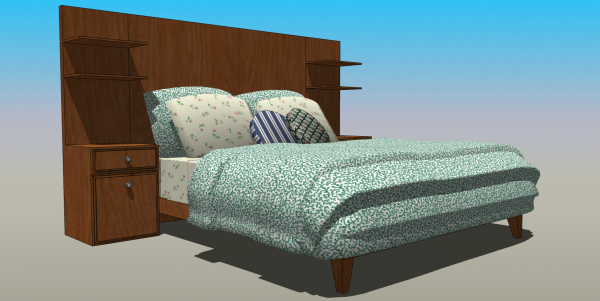 Furniture, Queen Bed, Headboard/Nightstands