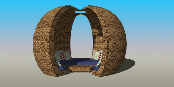 Furniture, Exterior, Rattan Day Bed