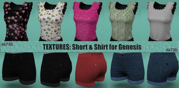 Textures for Short &amp; Shirt for genesis