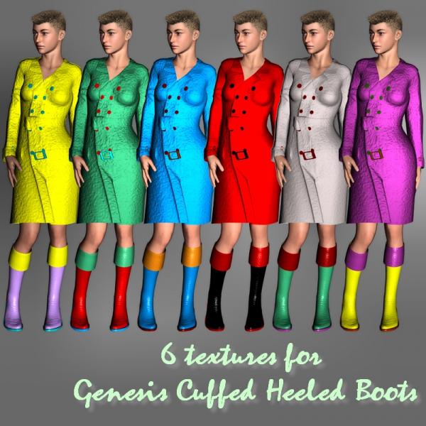Textures for Genesis Cuffed Heeled Boots