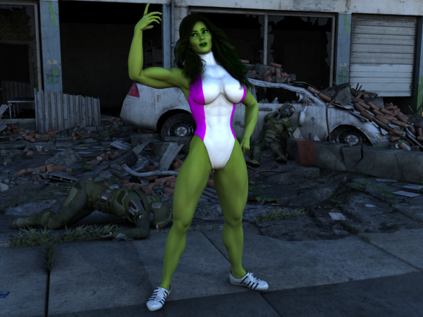 Marvel&#039;s She-Hulk after a fight