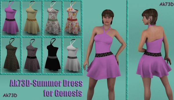 Ak73D Summer Dress (1 Dress + 8 Textures)