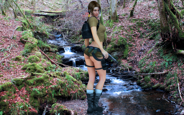 Lara in the forest