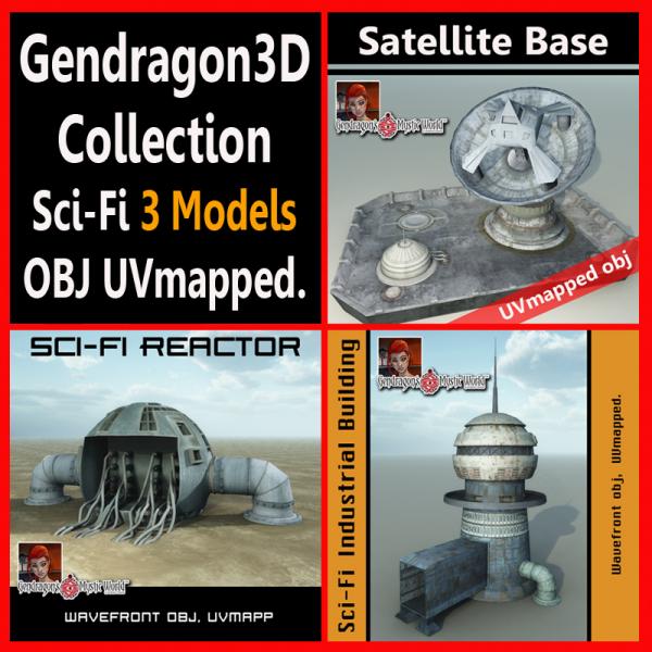Gendragon3D Collection Sci-Fi - 3 Models OBJ.