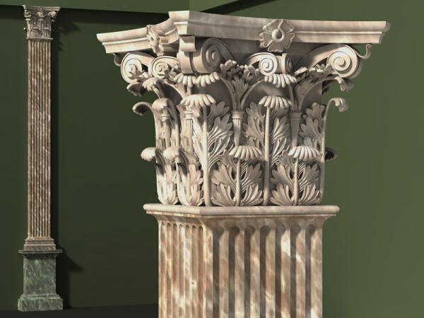 Square Corinthian Column and Corinthian Pilaster