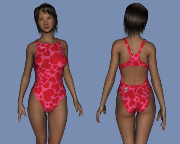 Sporty Swimsuit (Style 001) for Genesis 2 Female