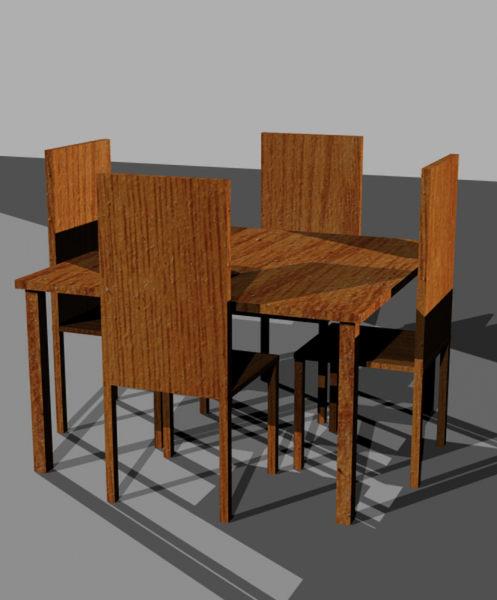 Wooden table &amp; chair